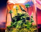 Jurassic Park - Dinosaur World - Terrarium / Diorama - TRex and Velociraptors