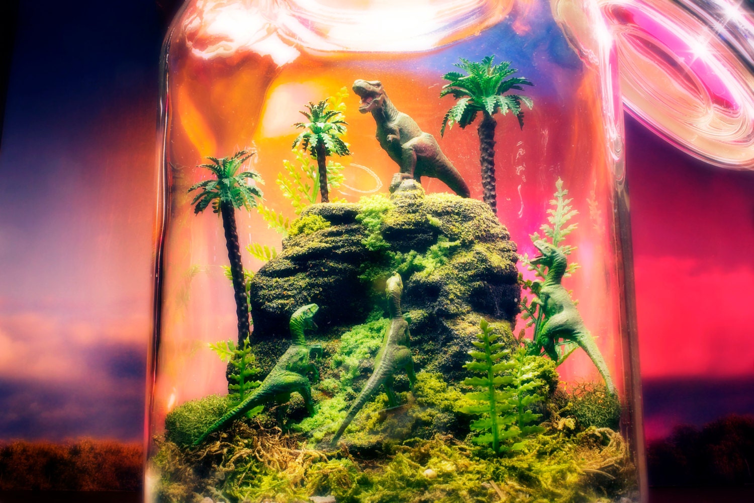 Items similar to Jurassic Park Dinosaur World Terrarium / Diorama