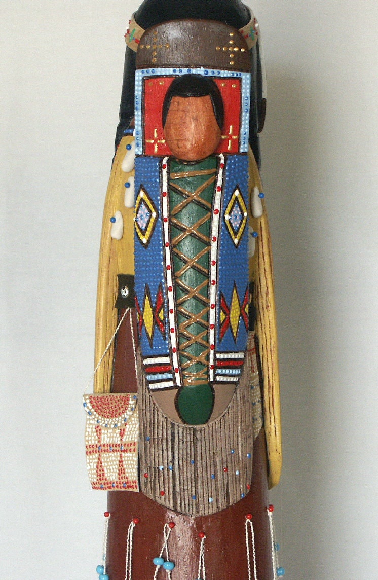 Cheyenne mother Native American Indian no face art doll papoose cradle board