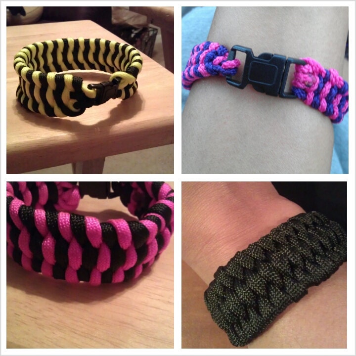 Tri-Thread Paracord Bracelet with Plastic Buckle Fastener