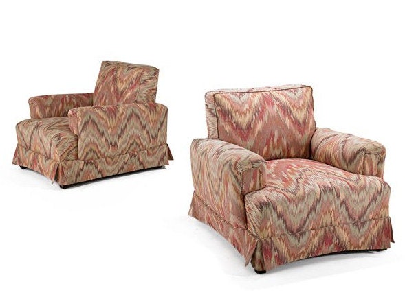 JAMES MONT Pair of Hollywood Regency Club Chairs c1955