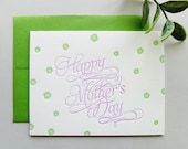 Happy Mother's Day Letterpress Card - Single Card