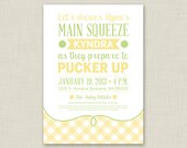 Pucker Up / Lemon Bridal Shower Invitation / Summer Bridal Shower