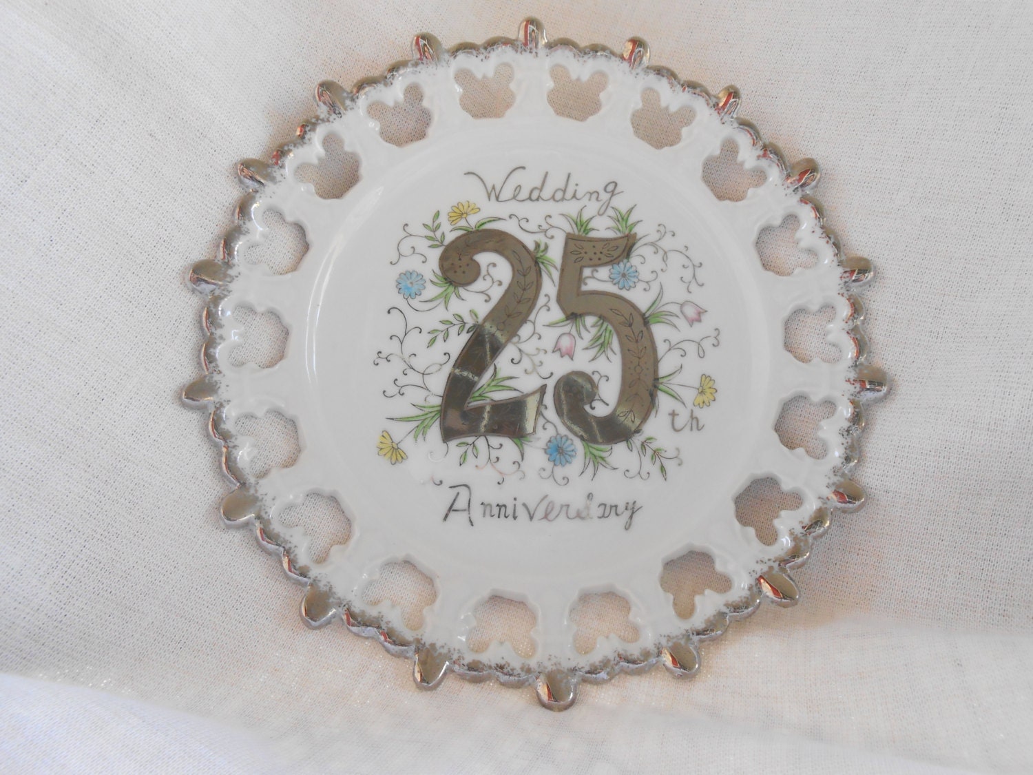 Buy silver wedding anniversary gifts - Wedding Anniversary Plate, 25th, Silver Anniversary Gift Idea