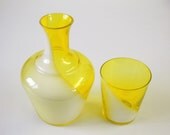Reserved ----  Yellow Mid-century Modern Pitcher & Glass