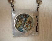 Silver Soldered Watch Part stamped "Still" Pendant Necklace