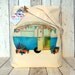 Vintage Blue Caravan Illustration Eco Cotton Tote Bag