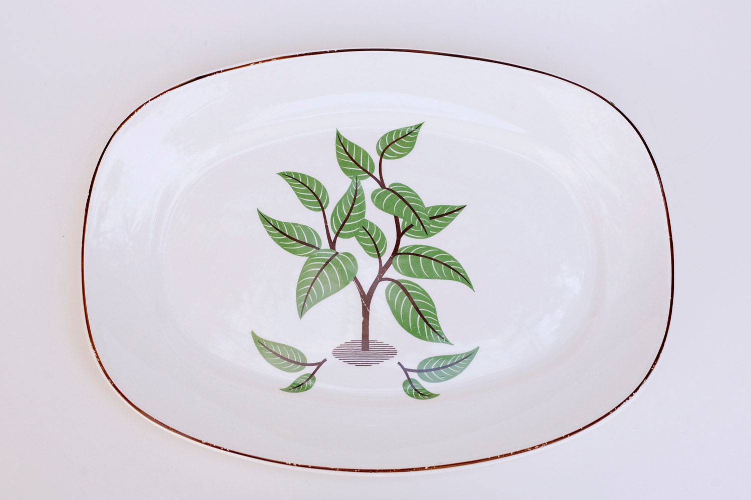 Vintage Platter by Taylor Smith Taylor, Vintage Taylor Smith Taylor Coffee Tree Pattern