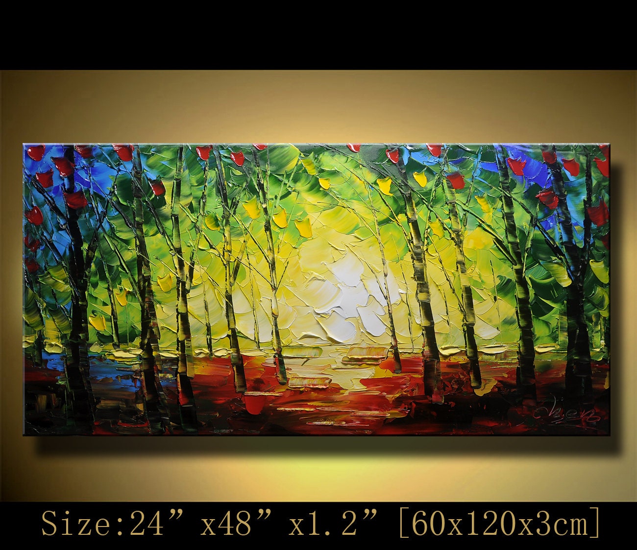 Original Abstract Painting, Modern Textured Painting,Impasto Landscape Textured Modern Palette Knife Painting,Painting on Canvas byChen c031