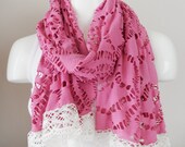 pink scarf, infinity scarf, cotton scarf, winter, neckwarmer, spring scarf, spring, mothers day