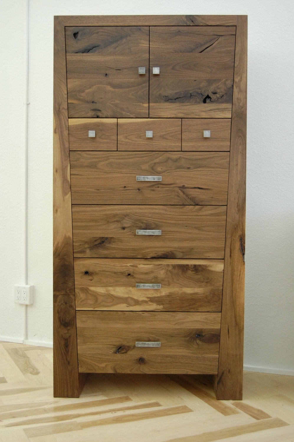 Rustic Walnut Tall Dresser