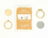 Miniature embroidery hoop DIY kit - 4cm/1.6" hoop - make a necklace or brooch - unique Dandelyne miniature hoop