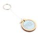 Custom initial keyring - embroidered and personalised in a miniature embroidery hoop frame - blue and silver - made with love by dandelyne