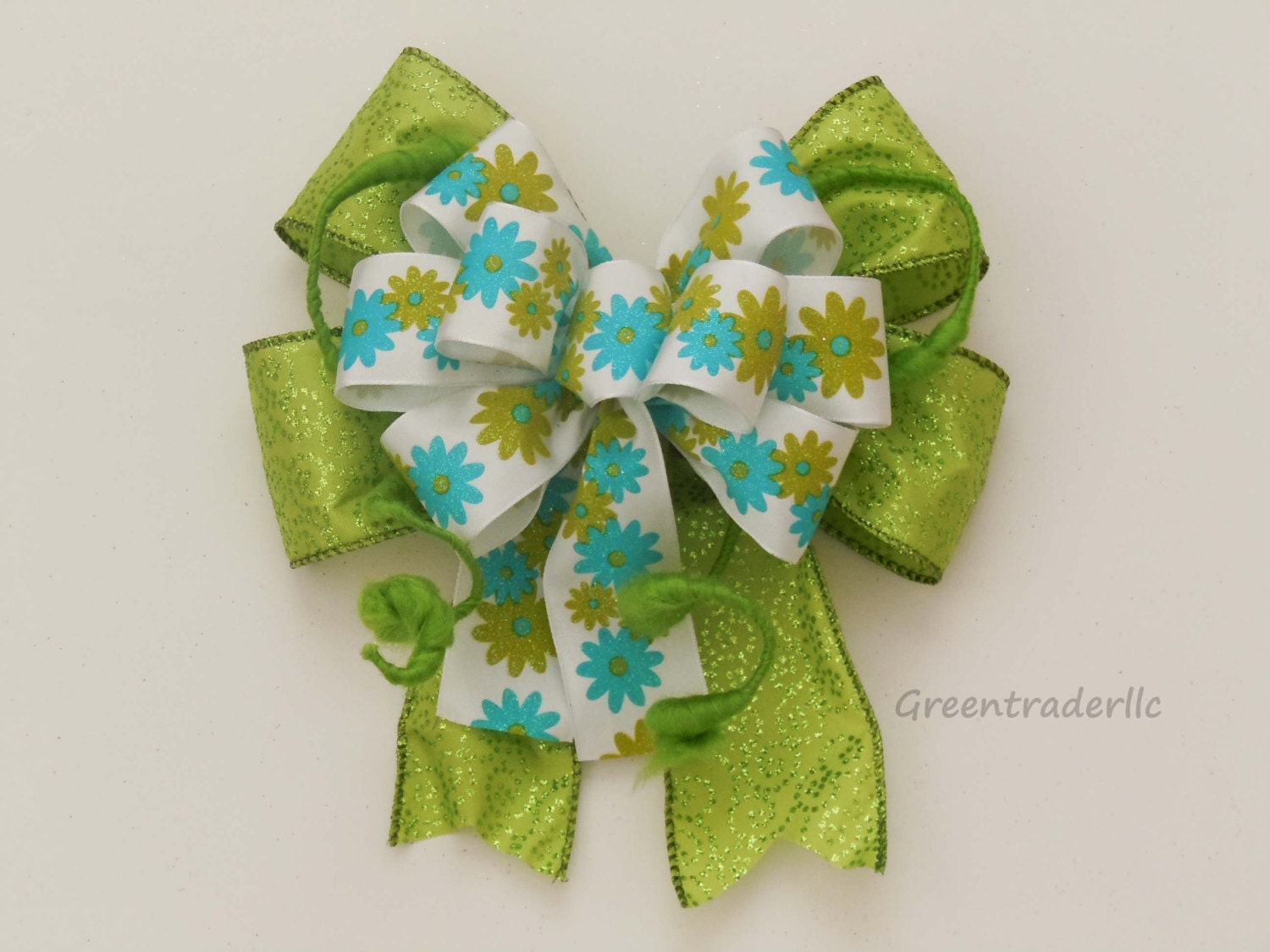 Aqua Blue Lime Green Gift Bow Mothers Day Decoration Basket Gifts Bow Birthday Gift Bows Wreaths Bows Shower Bow