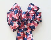 Red White Blue Patriotic Bow Memorial Day Decor July 4th Wreath Bow Fourth of July Bow Independence Veterans Day Bow Party Decoration Bow