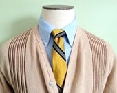 Vintage Men's Mid-Century Mod Cardigan Sweater -- L Large XL Extra Large