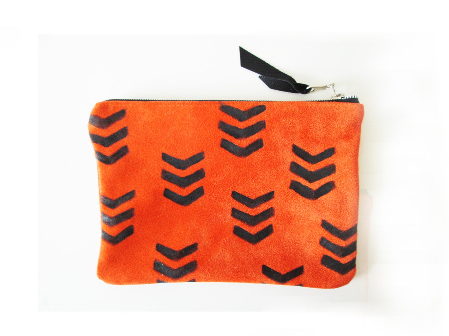 Leather clutch, Leather pouch, iPad mini case, iPad mini cover, Orange