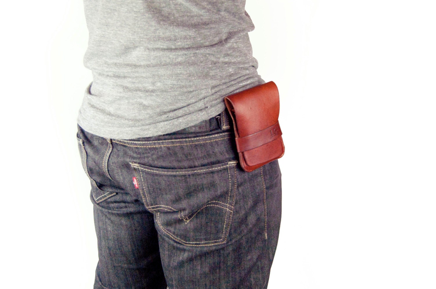 Leather iPhone Wallet - iPhone Holster, Leather, Saddle Tan