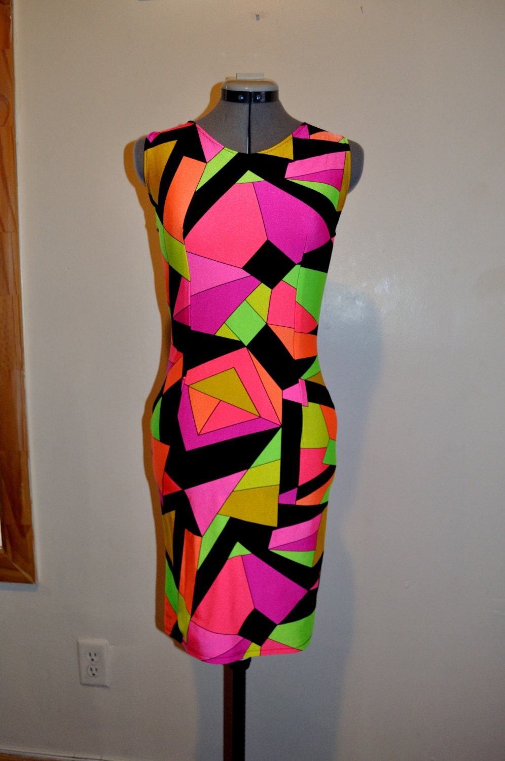 Neon Geometric print Dress