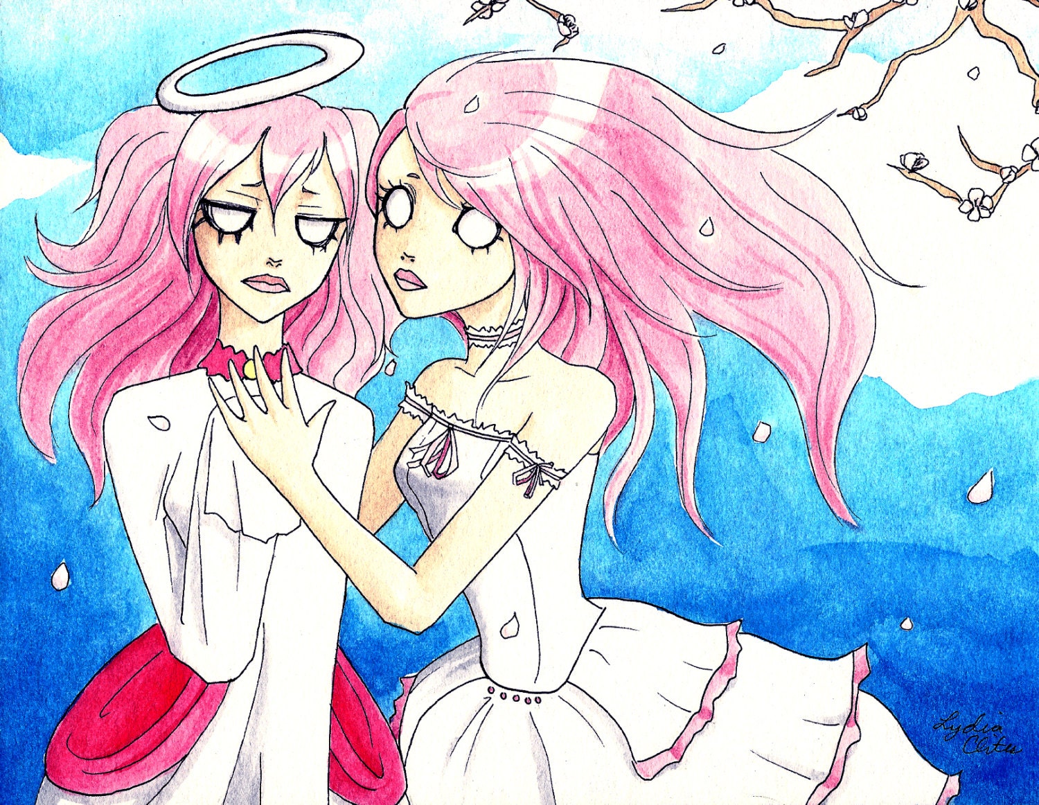 Original Ink and Watercolor Illustration - Yumi ( 11 X 8.5 ")