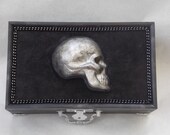 Gothic Jewelry Box Leather Storage Organizer Mirrored Box Room Accessory Witch Wiccan Pagan
