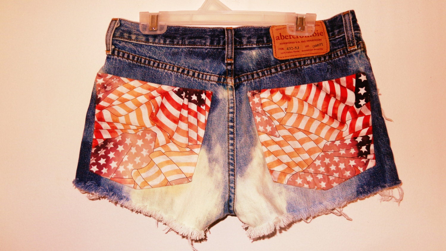 American Flag Distressed and Studded Shorts
