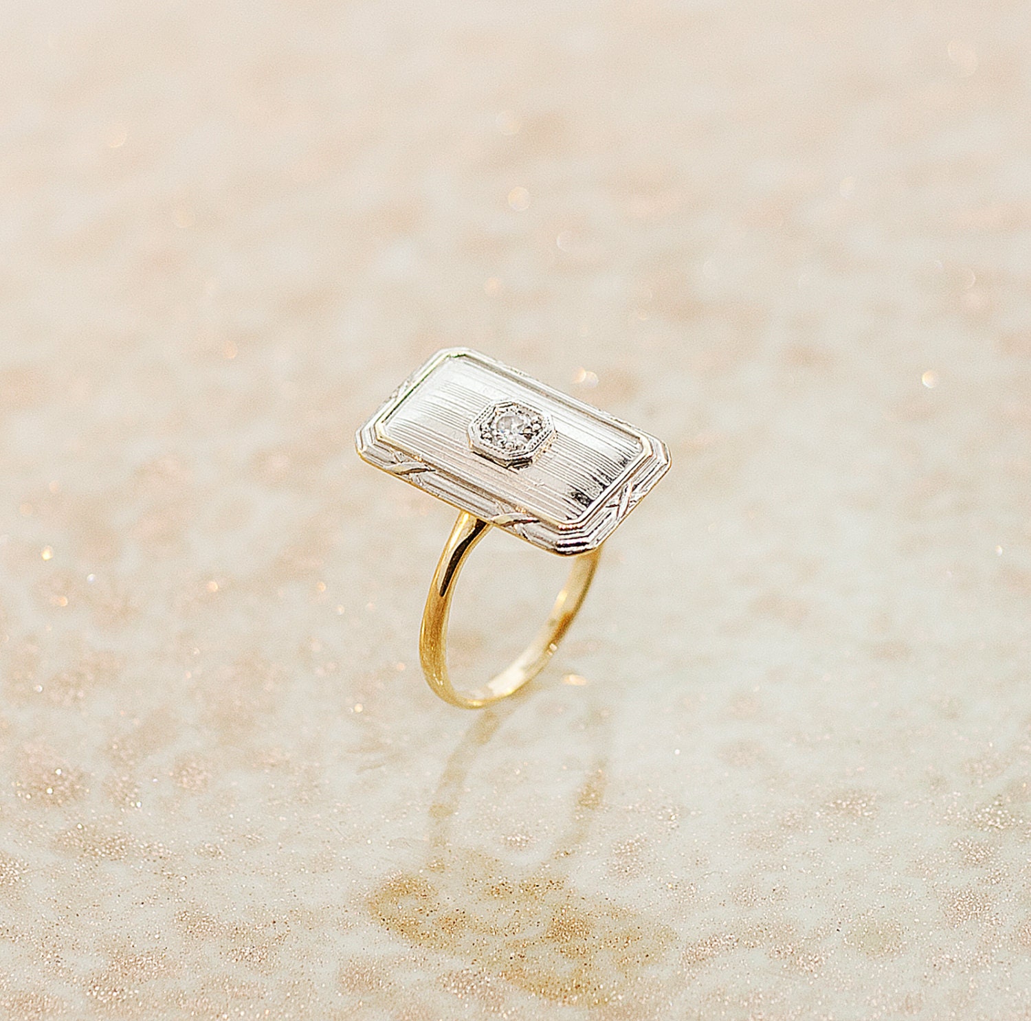 Platinum Diamond Ring - Two Tone Diamond Ring