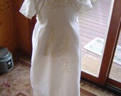 Cream Ivory Shantung Christening or Baptismal Gown