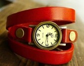 Vintage Style Leather Bracelet  Wrap Watch, Watch Handmade Women's Watch, Everyday Bracelet  PB055