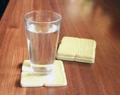 Chartreuse Wood Grain Coasters- Set of 4