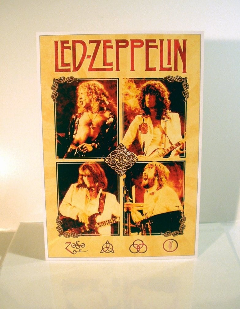Led Zeppelin Live Parchment Stand-Up Display