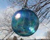 Blown Glass Christmas Ornaments - Turquoise Blue - Free Shipping