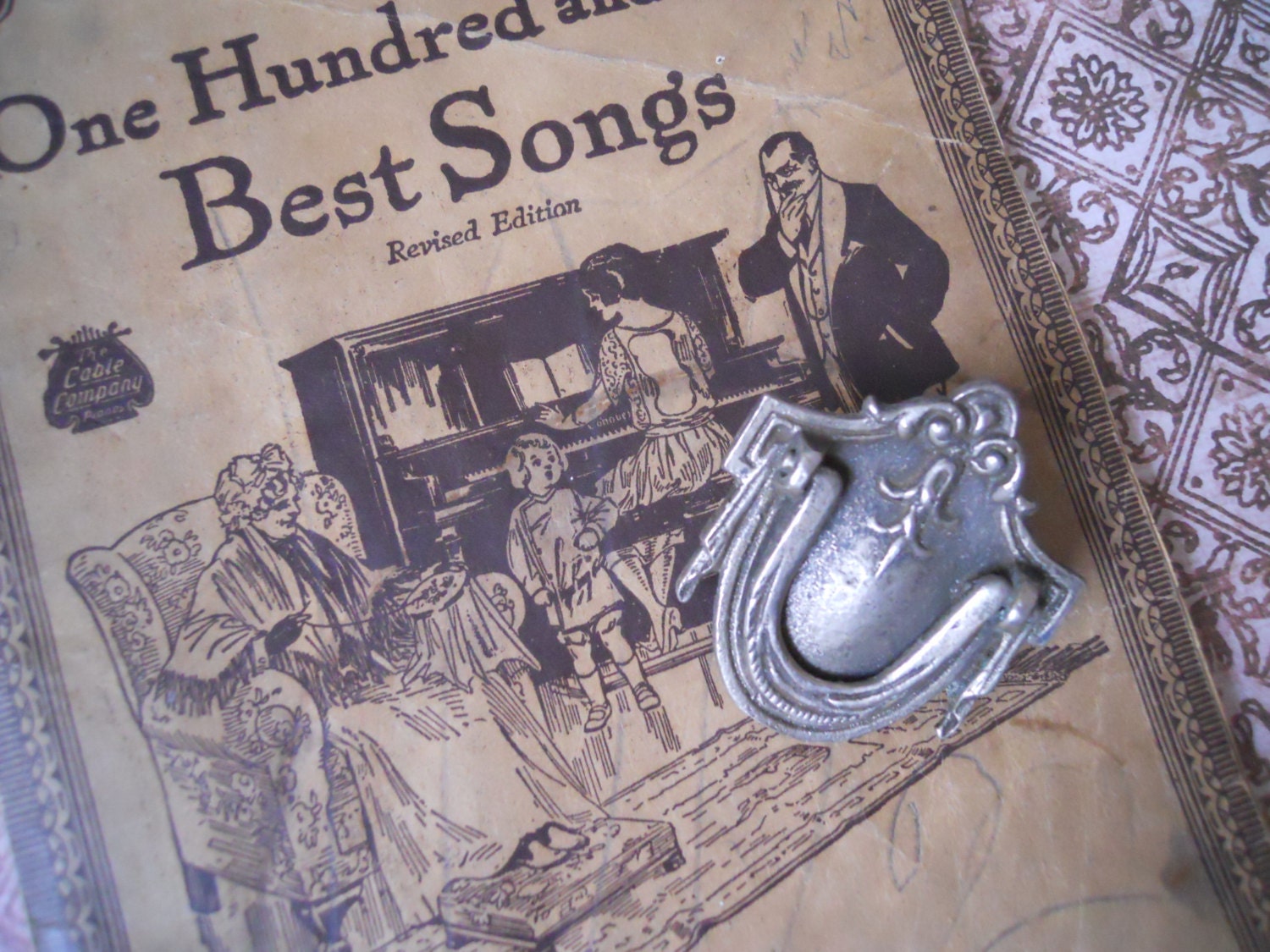 Antique SIlver Toned Metal Drawer Pull Hardware