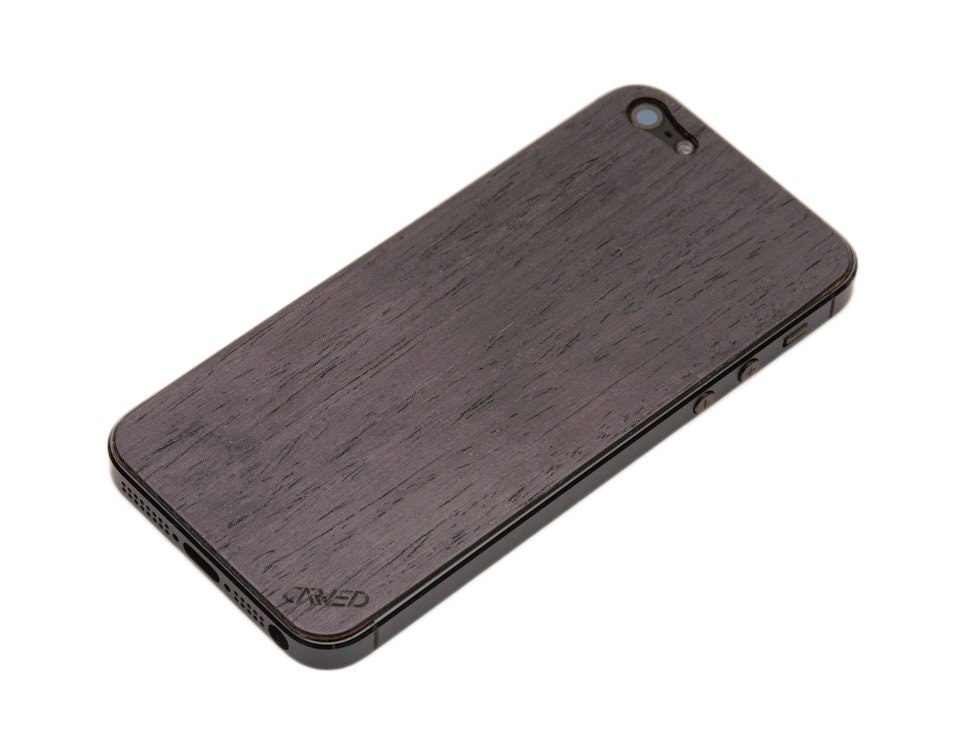 Reconstituted Ebony - Real Wood iPhone 5 Skin - Front & Back Cover, Made in the USA - Free Shipping
