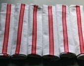 red striped towel, vintage french towels