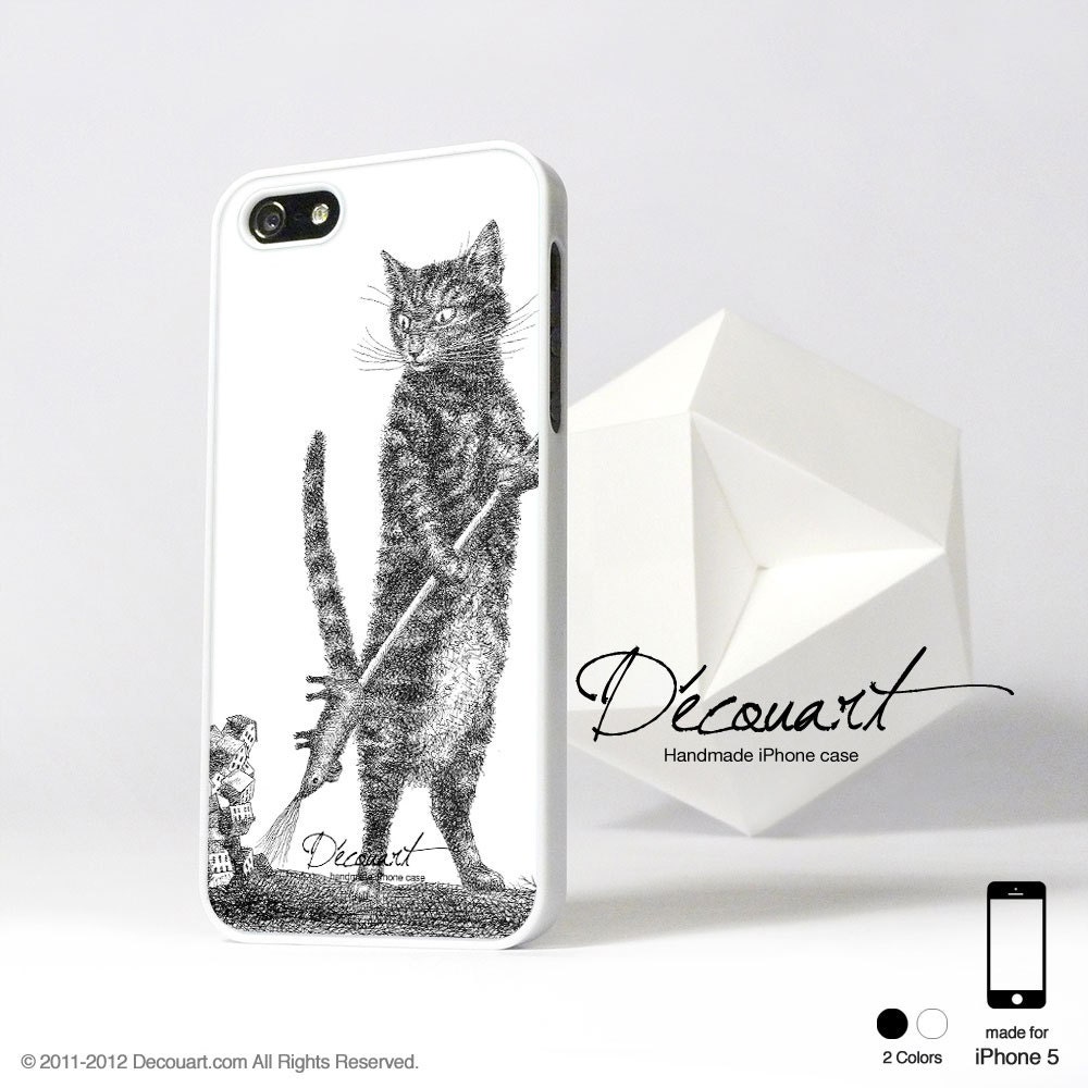 iPhone 5 case, iPhone 5 cover, case for iPhone 5, cat and mouse vintage illustration S409