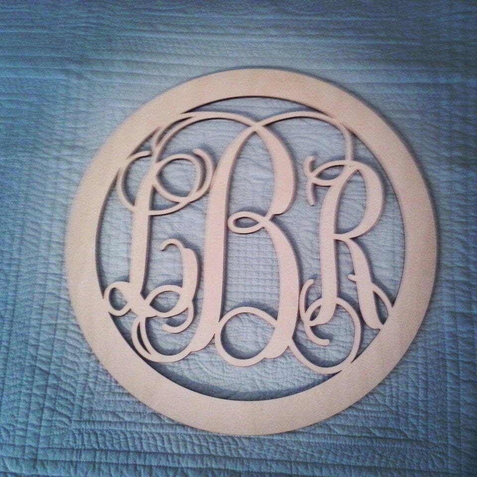 Circle Wood Monogram