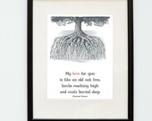 Quote Art-Love Quote-Illustrated Manual Lyric-Tree Illustration-Folk Music-Typography-Text Art-Type Quote-Printed-Ready To Frame-8x10 Print