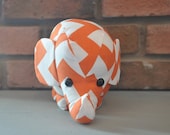 elephant stuffed animal- orange and white chevron