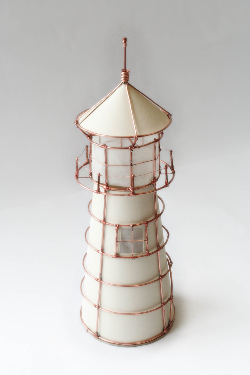 Copper wire lighthouse nigtlight table lamp