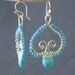 Luxe Bijoux 100 Hammered swirl earrings with choice of green turquoise or blue magnesite turquoise