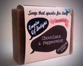 Chocolate and Peppermint all natural soap with real chocolate