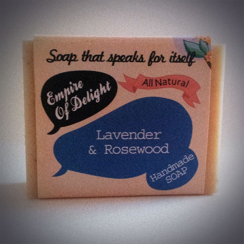 Lavender and Rosewood natural soap with Madder Root powder