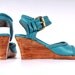 Sale sz 7.5 WAVE.  Wedge sandals / leather wedges / sandals / shoes