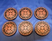 Copper on Black Celtic Knot Coasters -- Set of 6 -- Felt Bottom -- Handmade