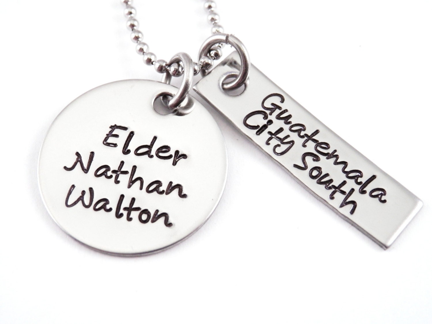 Personalized Missionary Necklace - Hand Stamped Missionary Necklace - Elder -Sister - LDS Mission