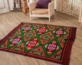 Vintage Hand Woven Rug Runner, Turkish Traditional Rug Runner, Pure Organic Wool Rug Runner, Oriental Rug Runner