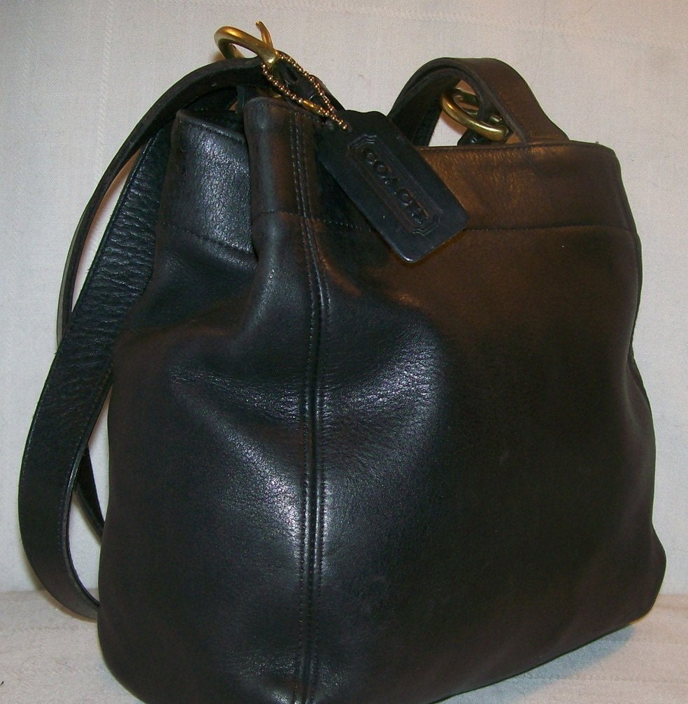 Coach Black Leather Purse Shoulder Bag by Davidsthriftshop