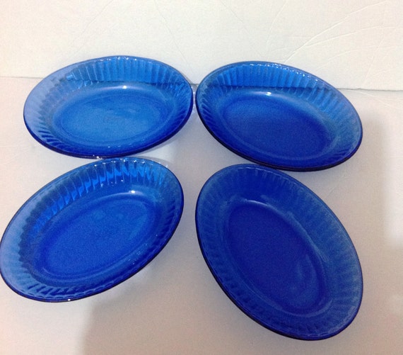 Colorex 4 Oval Cobalt Blue Glass Dish Set By Davidsthriftshop 0978