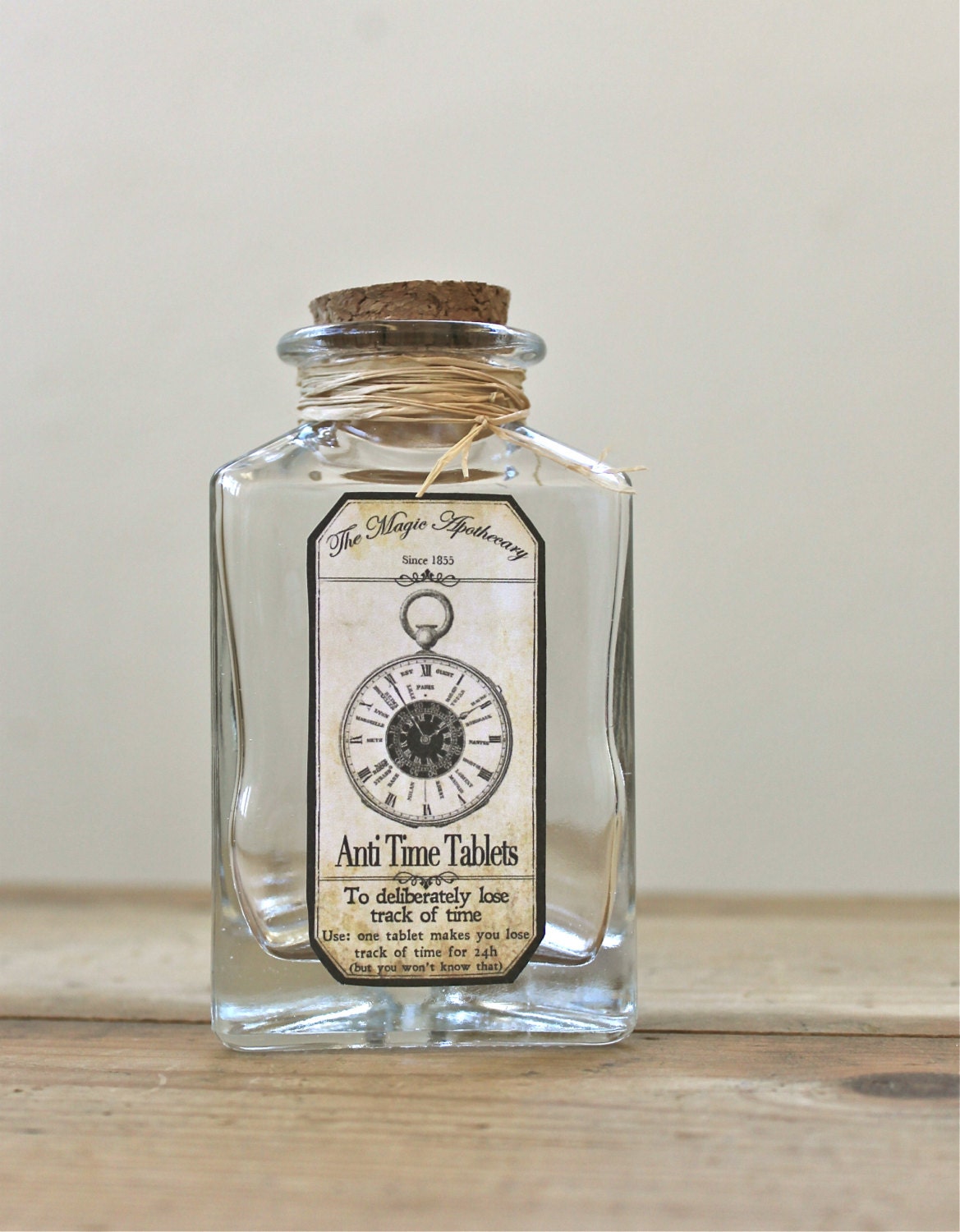 steampunk pocket watch magic apothecary bottle Anti Time Tablets